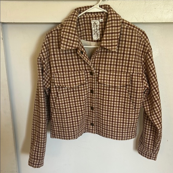 Sadie & Sage Brown and White Bomber Jacket - Picture 4 of 6